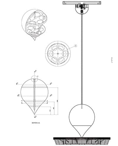 Sketches for Jeddah airport pendulum