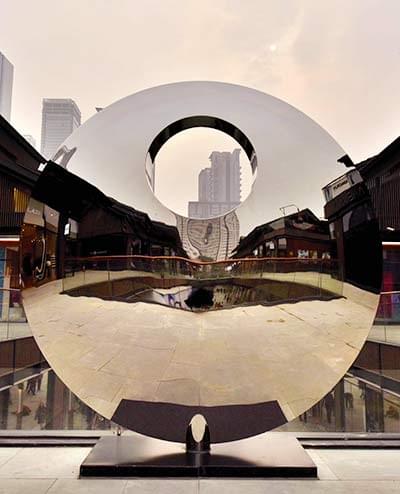 Public art. Daivd Harber sculpture for Chengdu shopping area