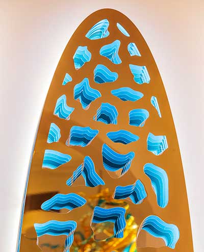 Detail of Aegis sculpture