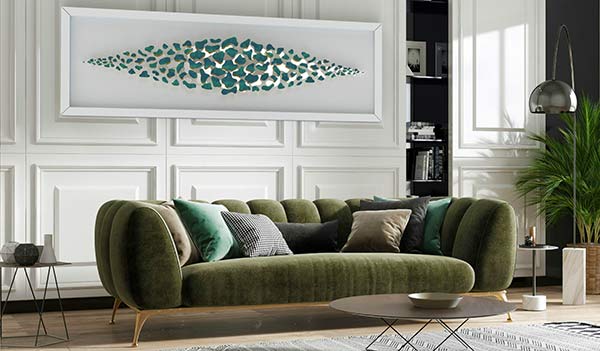 Terra sculptural wall panel as decorating a wall