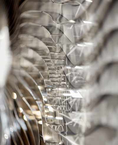 Turbine detail showing customizable notches