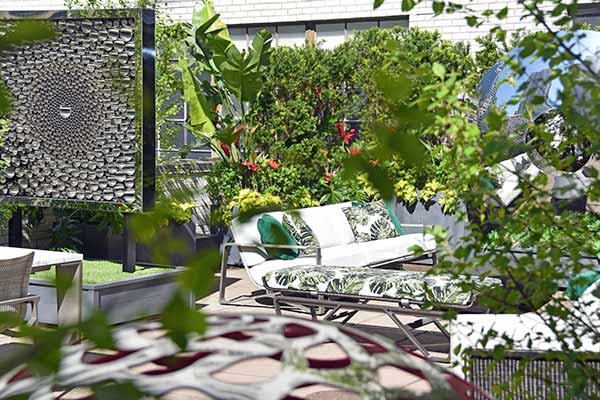 David Harber rooftop show garden, New York