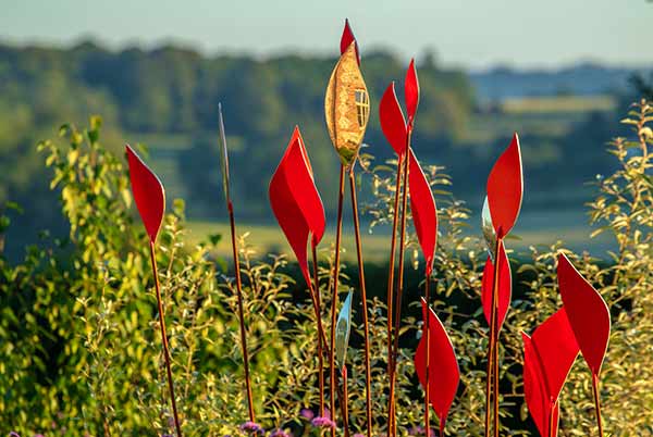 Quiver metal leaf sculpture