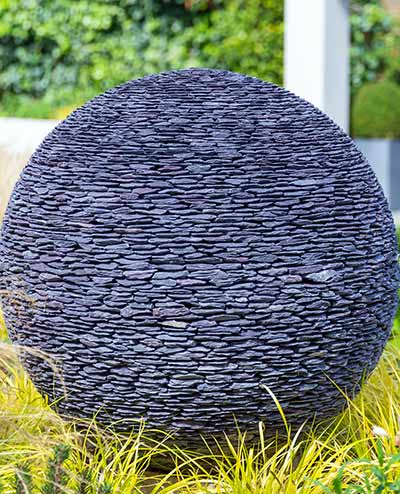 Dark Planet sphere in Welsh Slate