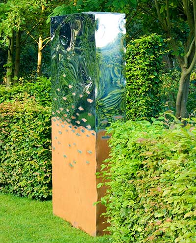 Rustic metal garden art