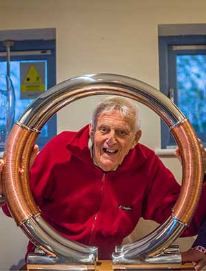 Custom sculpture celebrating scientific innovation