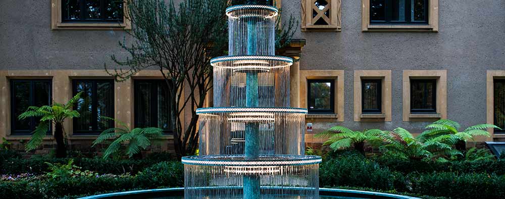 Four tiered fountain for company headquarters