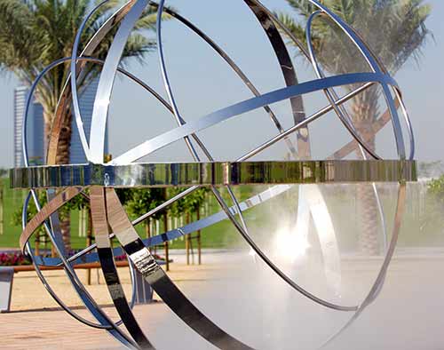 Custom sculptures and water features in Zabeel Park, Dubai