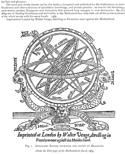 Original design of the Mathematical Jewel by John Blagrave in the sixteenth century
