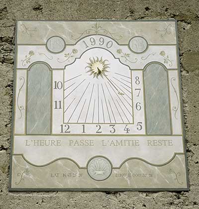 Hand painted vertical sundial