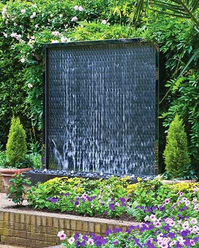 Petal wall contemporary outdoor water sculpture